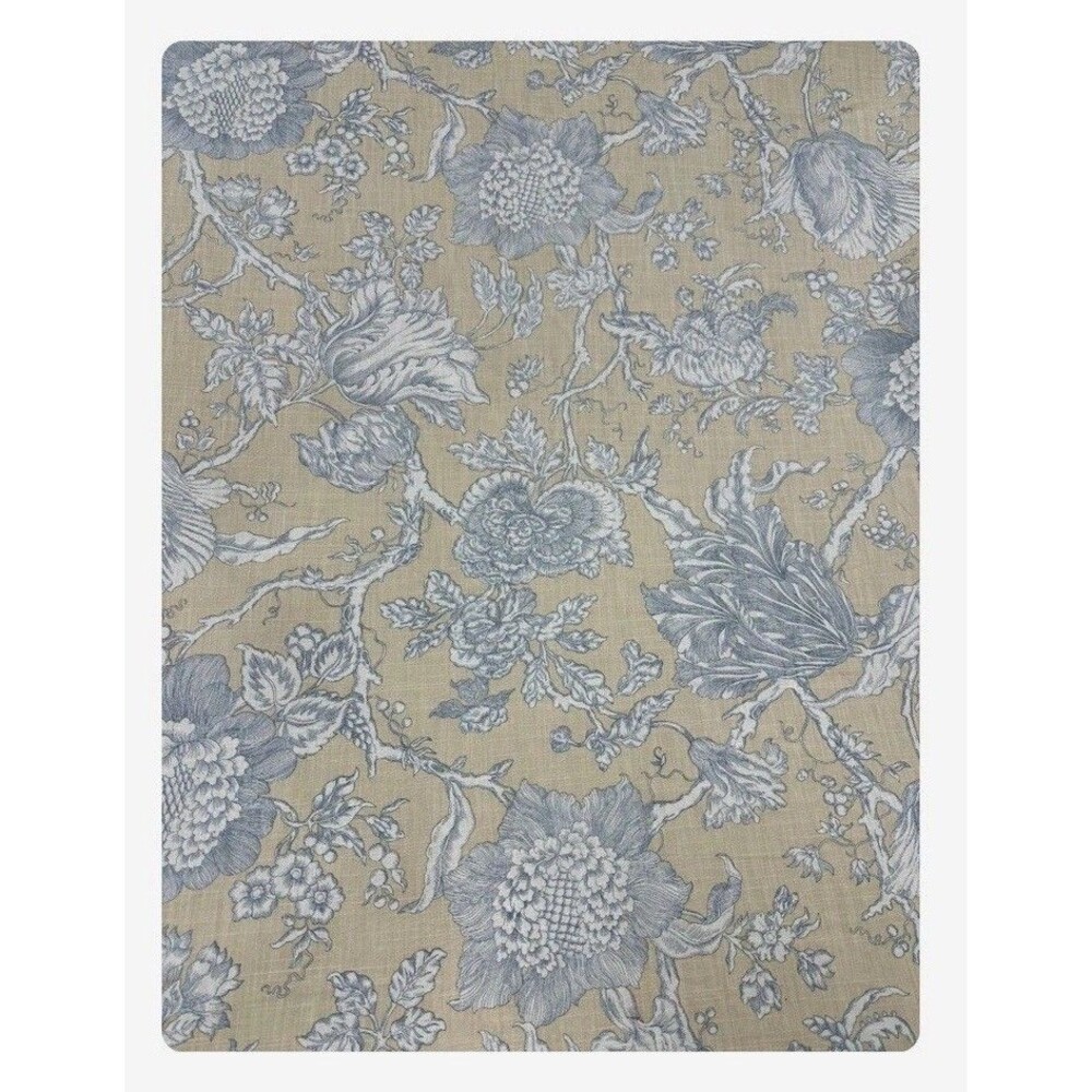 Robert Allen Home Decor Fabric Linen Yellow Blue Cream 54” X 72”